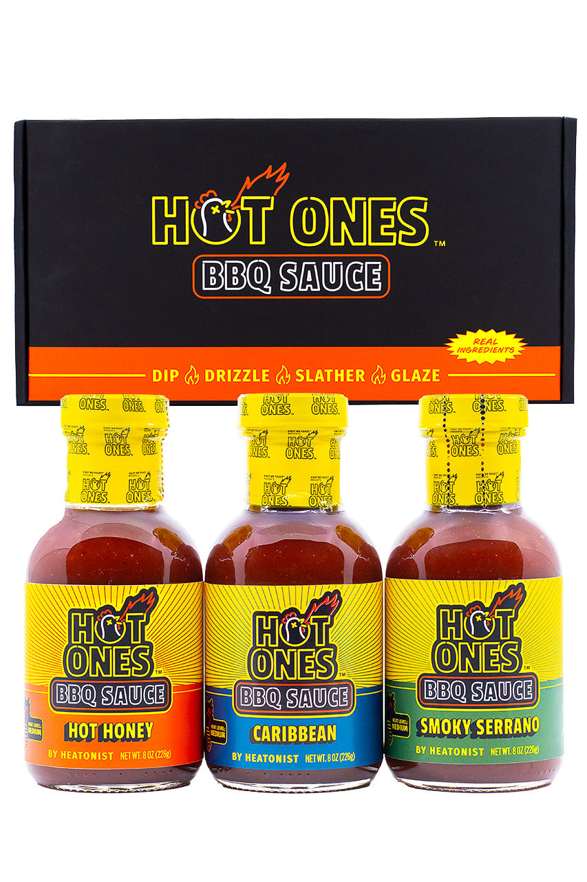 Hot Ones BBQ Trio Pack (Hot Honey / Caribbean / Smoked Serrano) J6