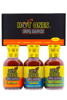 Hot Ones BBQ Trio Pack (Hot Honey / Caribbean / Smoked Serrano) J6